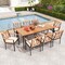 Costway 9 PCS Patio Dining Set Table with 1.9" Umbrella Hole & 8 Dining Chairs Outdoor